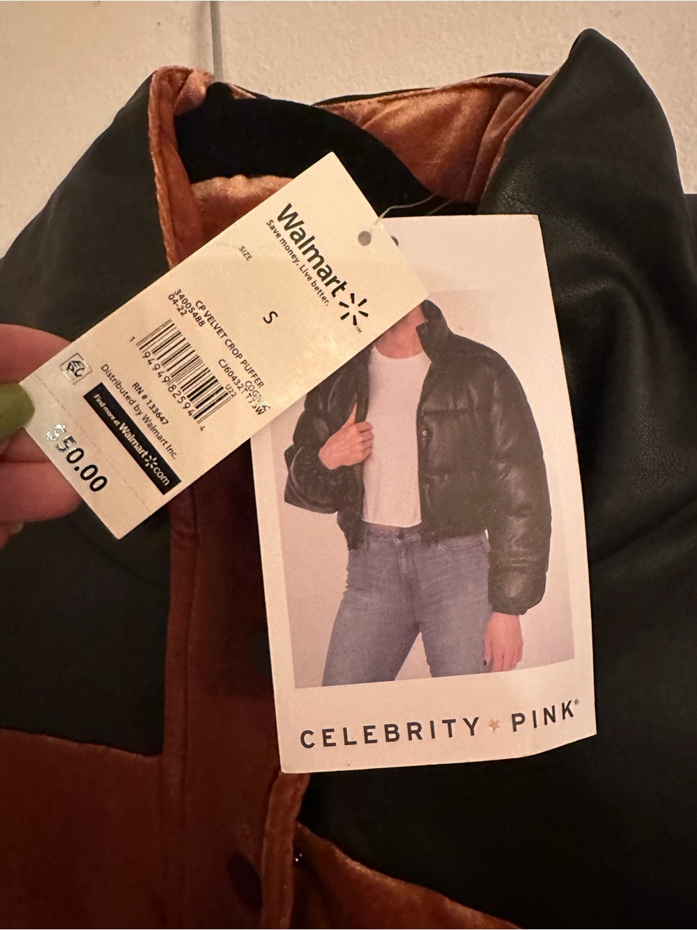 Celebrity NWT Rust Cropped Puffer Jacket Small - Picture 6 of 6